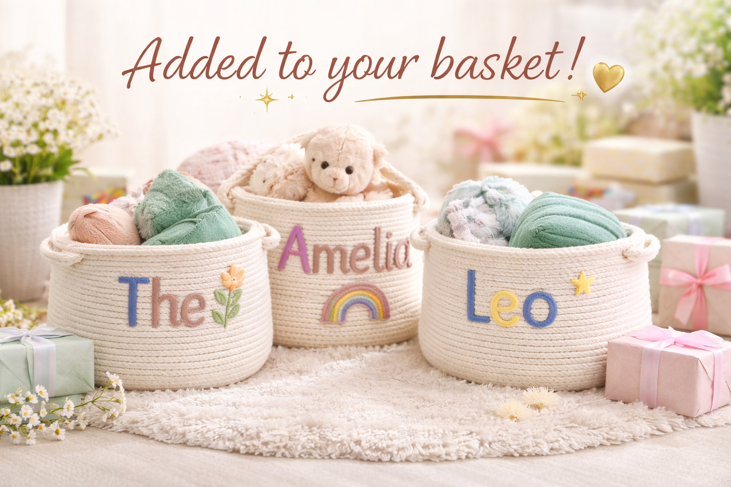 Personalised Baby Basket (Name + Icon)